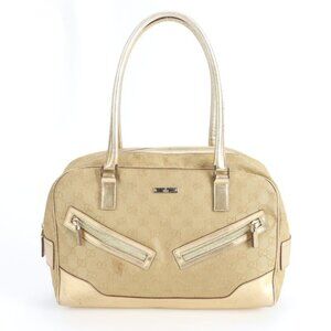 Gucci GG Canvas Leather Shoulder Bag Tote